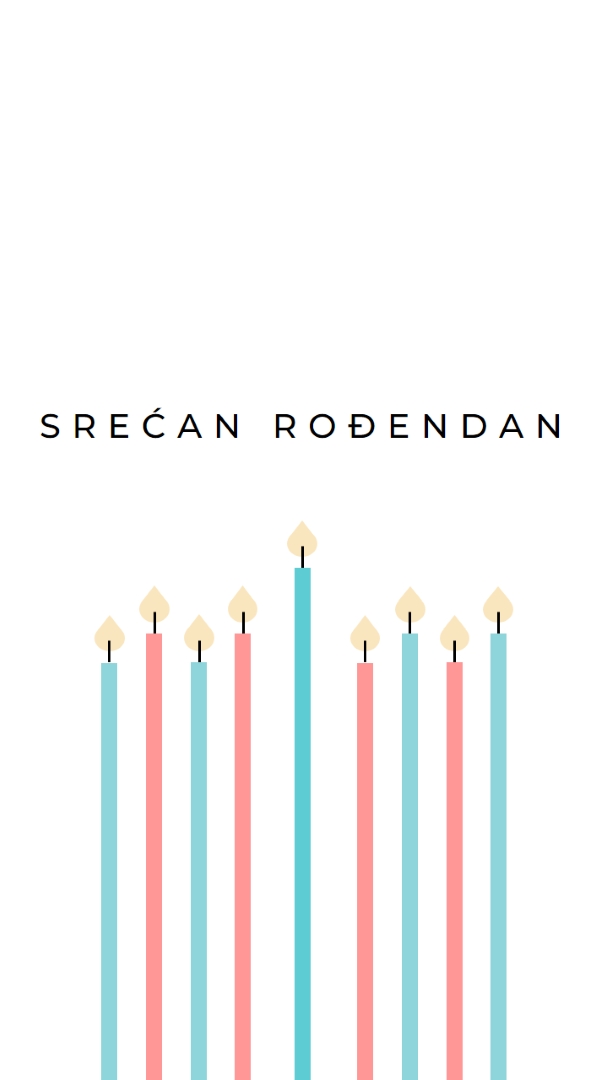 Srećne rođendanske sveće white modern-simple