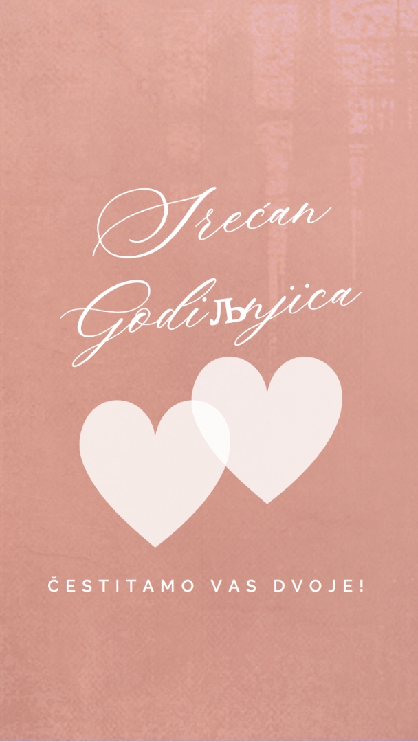Srce u srce pink modern-simple