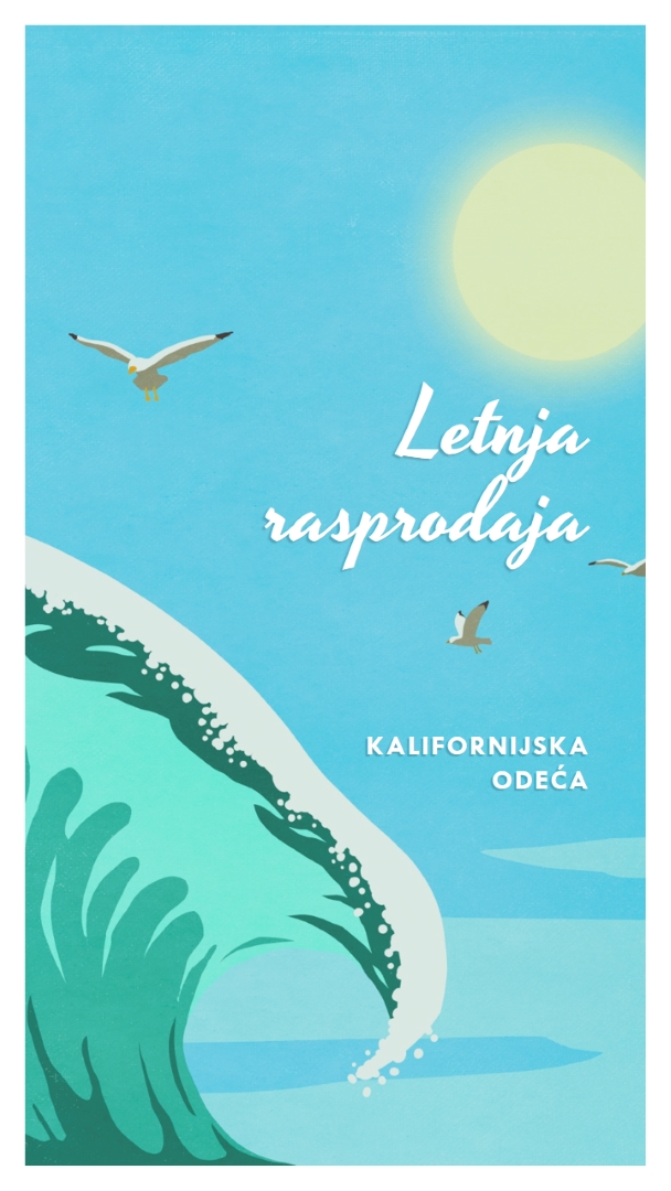 Objava o letnjoj rasprodaji blue vintage-retro