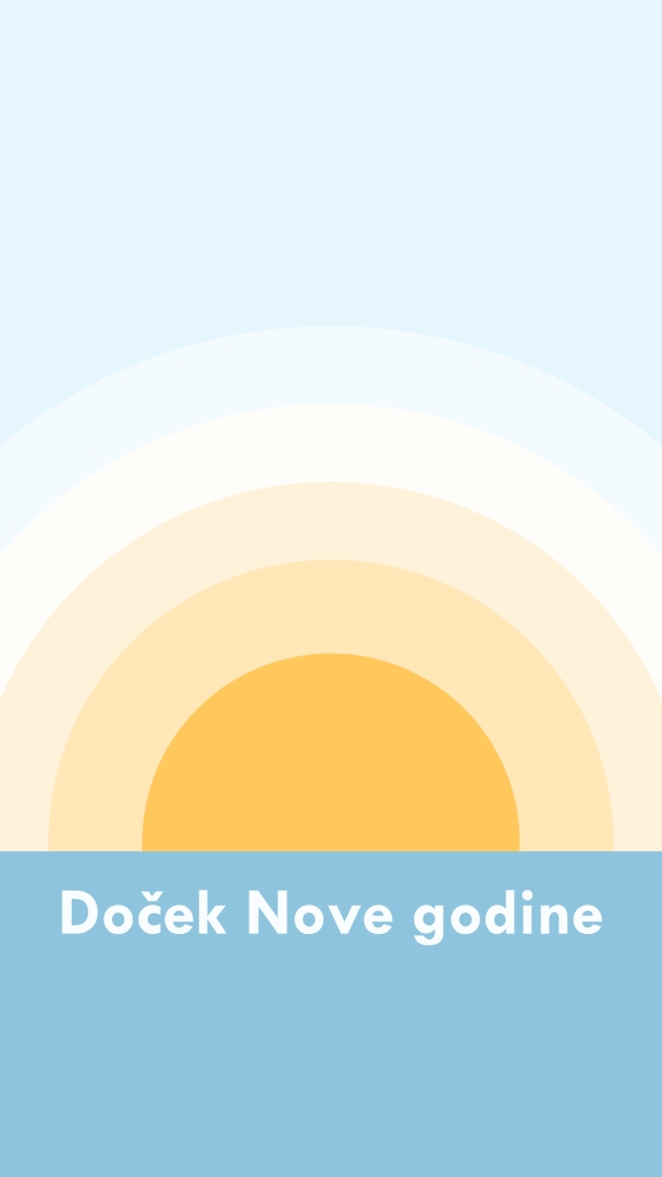 Novogodišnji sunce blue modern-simple