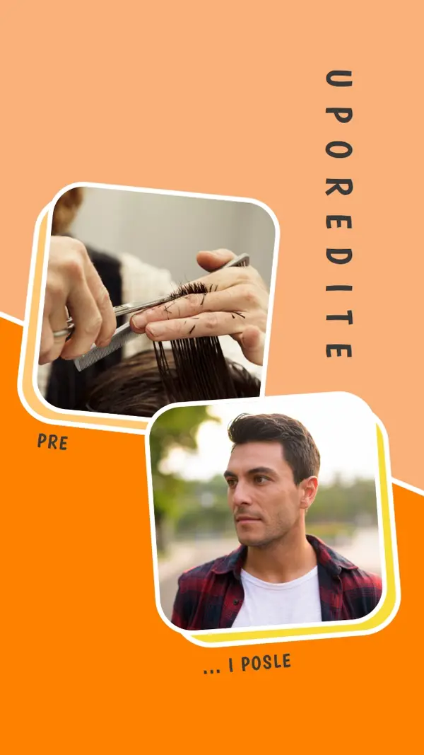 Pre i posle frizera orange modern-bold
