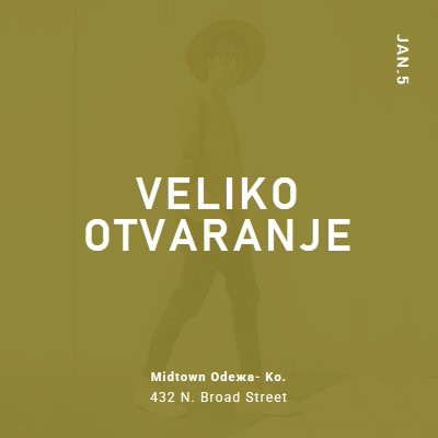 Veliko otvaranje prodavnice odeće green modern-bold