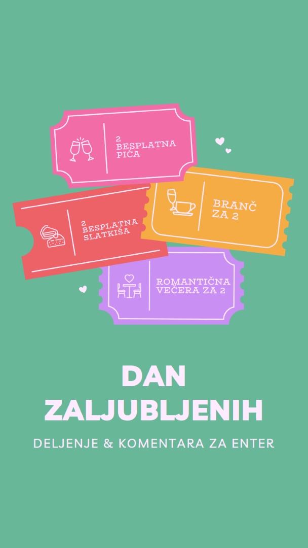 Poklona za Dan zaljubljenih green bright,playful,tickets,retro,shape,overlapping