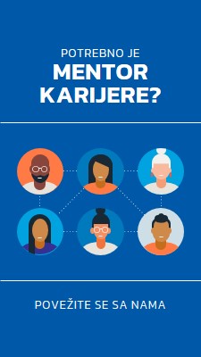 Potreban vam je mentor karijere? blue simple,clean,illustration,circles,bold,graphic