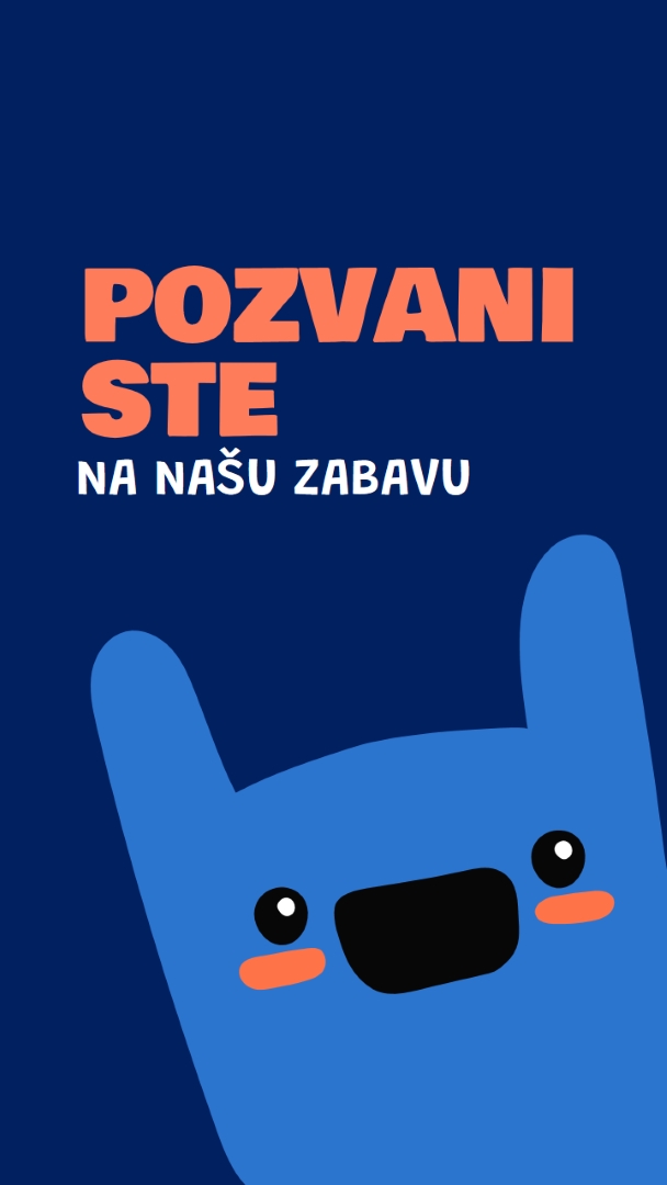 Pozvani ste na našu zabavu blue whimsical,bold,monster