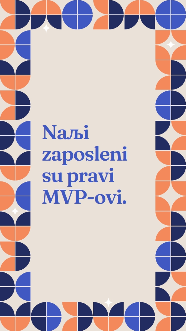 Kartica "Hvala zaposlenima" blue simple,retro,frame,shapes,fun,geometric