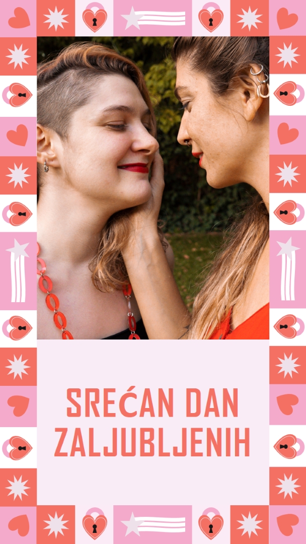 Srećan Dan zaljubljenih pink maximalist,fun,frame,photo,pattern,shapes