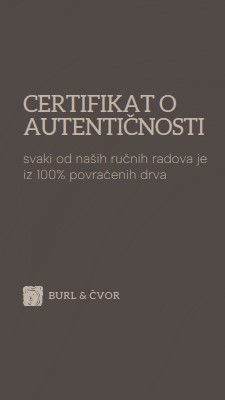 Certifikat o autentičnosti brown modern,elegant,texture,organic,duotone,typographic