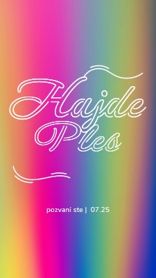 Hajde da igramo, pozvani ste pink bold,bright,typographic