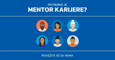 Potreban vam je mentor karijere? blue simple,clean,illustration,circles,bold,graphic