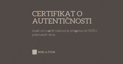 Certifikat o autentičnosti brown modern,elegant,texture,organic,duotone,typographic