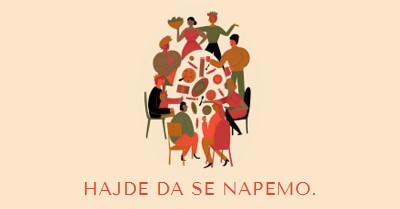 Hajde da se naрemo. brown bright,fun,illustration