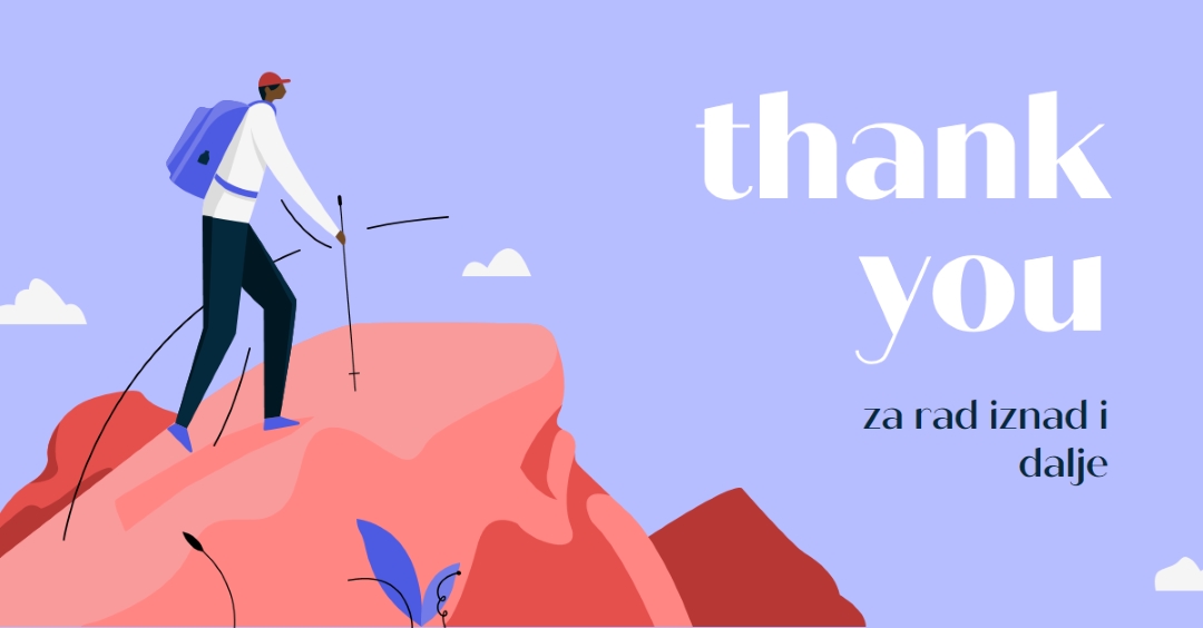 Čestitka za zaposlene blue simple,inspiring,mountain,graphic,illustration,bold