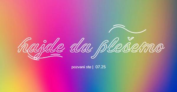 Hajde da igramo, pozvani ste pink bold,bright,typographic