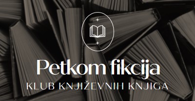 Petak fiktički klub knjiških knjiga black elegant,monochromatic,photo,simple,typographic,symmetrical