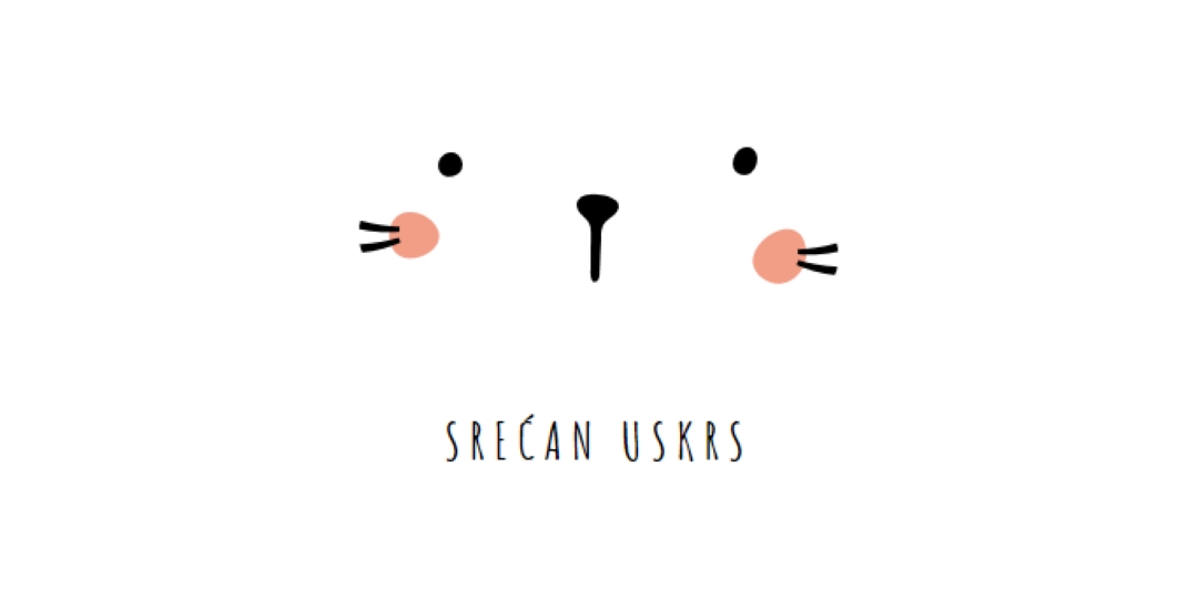 Srećan Uskrs, zeko white whimsical-line