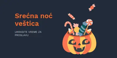 Lepo se prošetaj za Noć veštica black whimsical-line