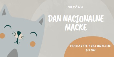 Srećan Dan nacionalne mačke gray organic-simple