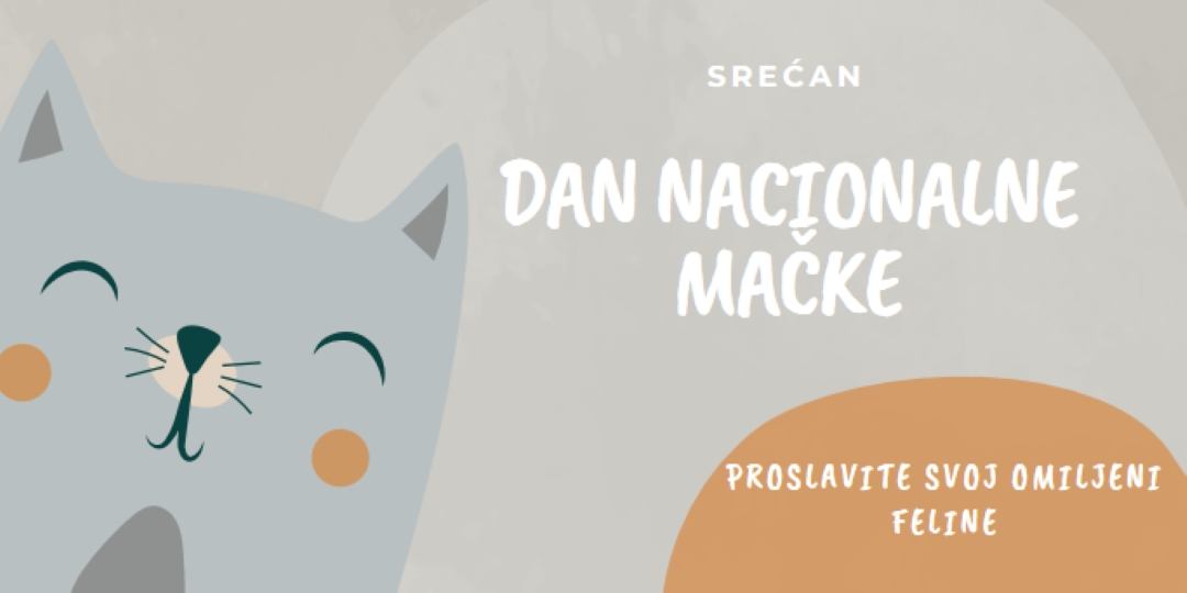 Srećan Dan nacionalne mačke gray organic-simple