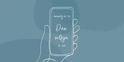 Selfie samopouzdanje blue whimsical-line