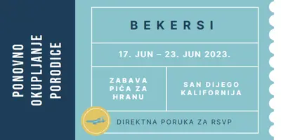 Tiket za ponovno okupljanje blue modern-bold