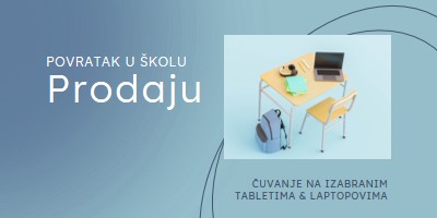 Povratak na rasprodaju u školi blue modern-simple