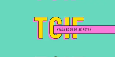 Hvala Bogu da je petak yellow modern-bold
