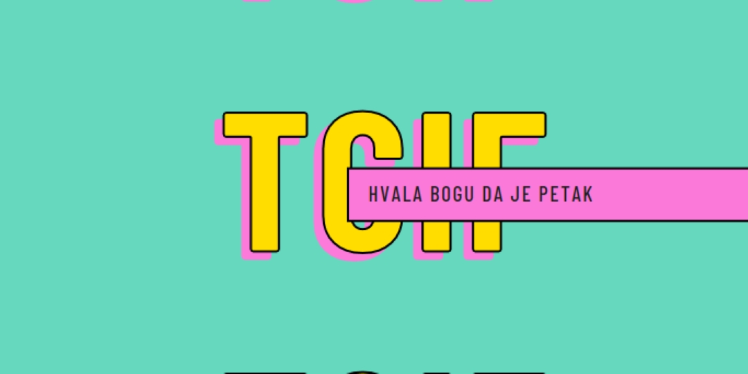 Hvala Bogu da je petak yellow modern-bold