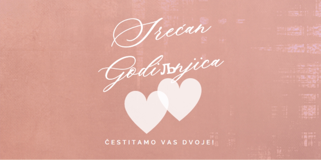 Srce u srce pink modern-simple