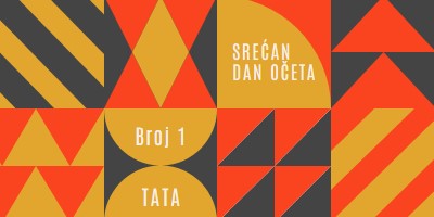 Tata broj jedan orange modern-geometric-&-linear