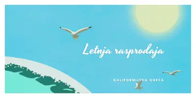 Objava o letnjoj rasprodaji blue vintage-retro