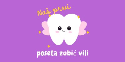 Prva poseta zubić vili purple whimsical-color-block