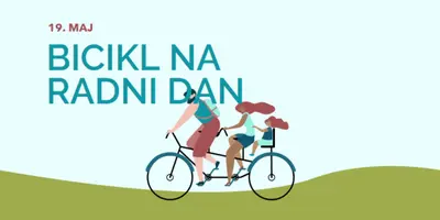 Dan bicikla na posao blue whimsical-color-block