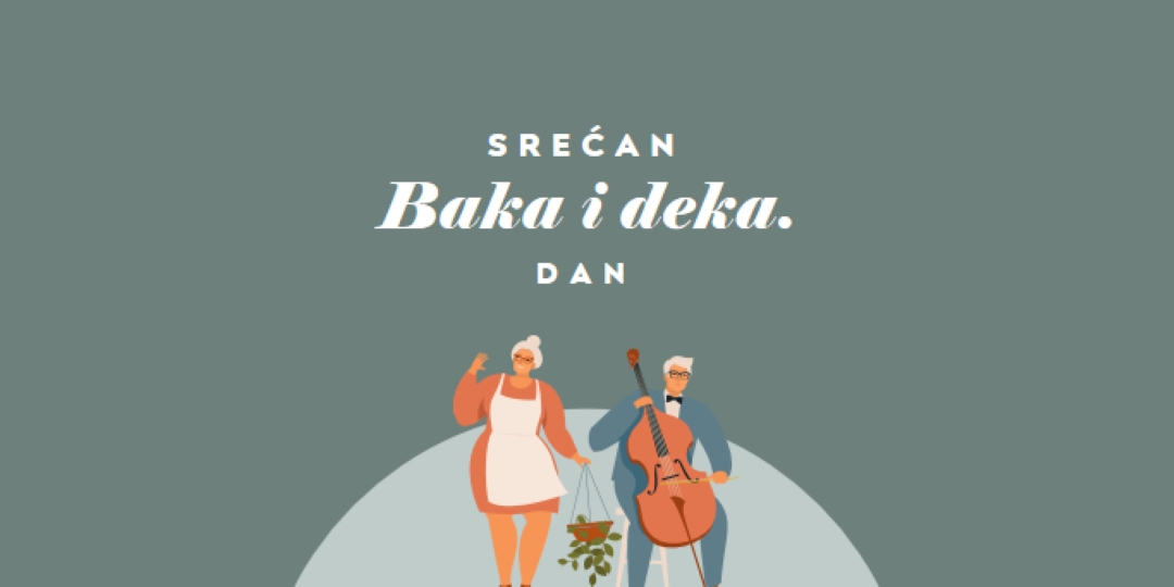 Srećan dan baka i deka green modern-color-block