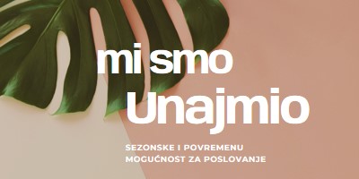 Zapošljavamo sezonske radnike pink modern-simple