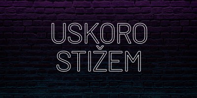 Uskoro stiže za vas purple modern-bold