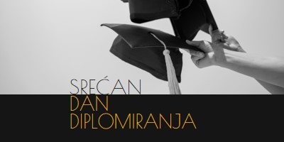 Srećan dan diplomiranja black modern-simple