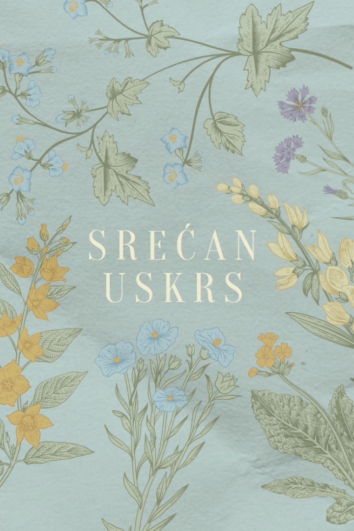 Uskršnje želje blue vintage-botanical