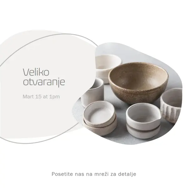 Keramička minimalistička lista white organic-simple