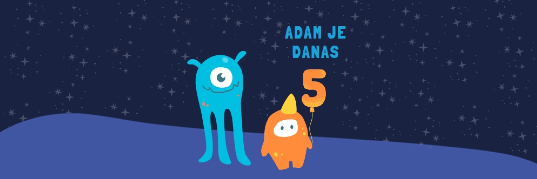Srećan rođendan! blue whimsical-color-block