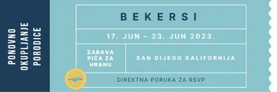 Tiket za ponovno okupljanje blue modern-bold