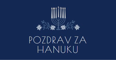 Čestitke za Hanuku blue modern-simple