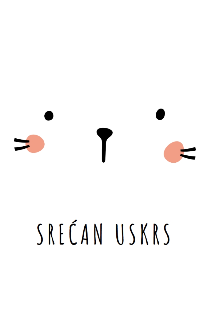 Srećan Uskrs, zeko white whimsical-line