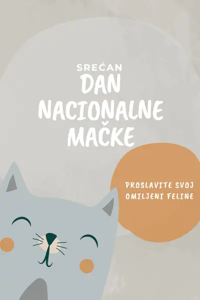 Srećan Dan nacionalne mačke gray organic-simple