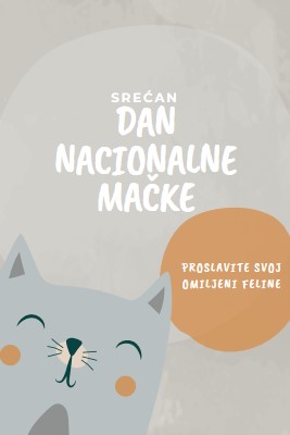 Srećan Dan nacionalne mačke gray organic-simple