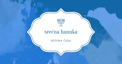 Menorah čuda blue modern-simple