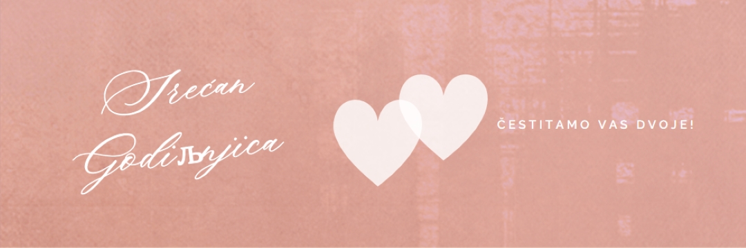 Srce u srce pink modern-simple