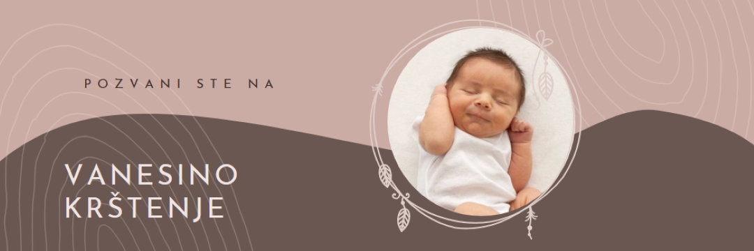 Poziv za krštenje pink organic-boho