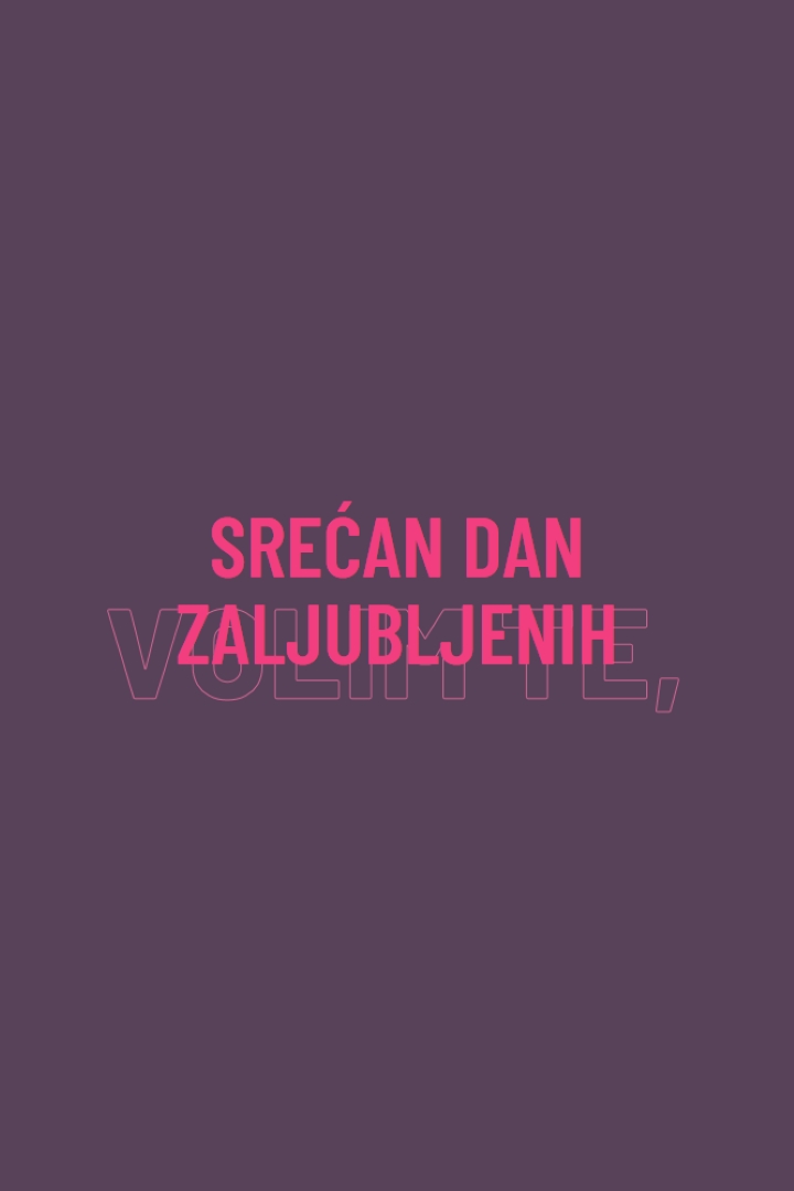 Volim te, Ljubavi. purple modern-bold