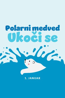 Srećan dan polarnog medveda blue whimsical-color-block